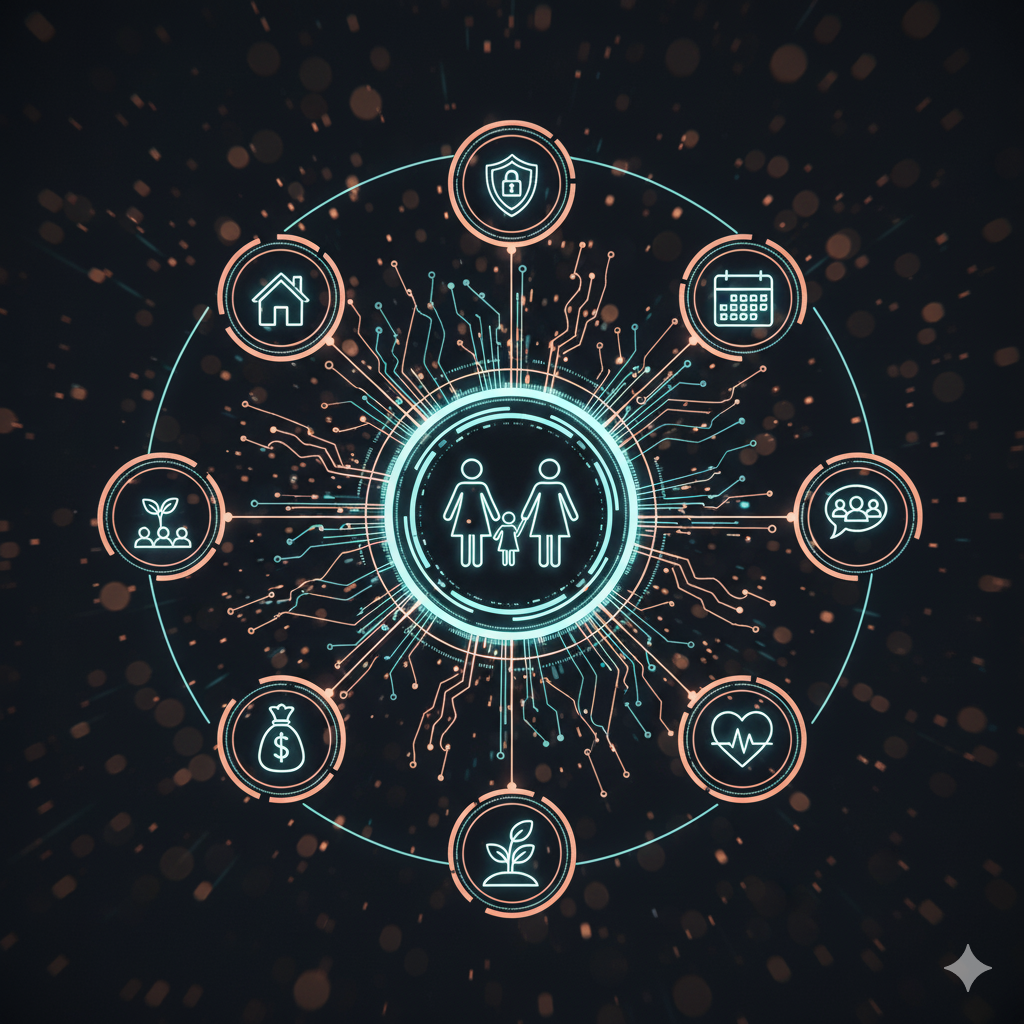 A visual representation of connected family healthcare
